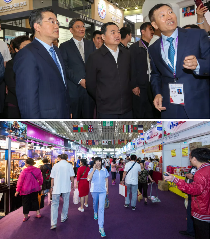 黑龙江省委书记张庆伟,省长王文涛视察第29届哈洽会展馆.JPG 图片